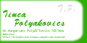 timea polyakovics business card